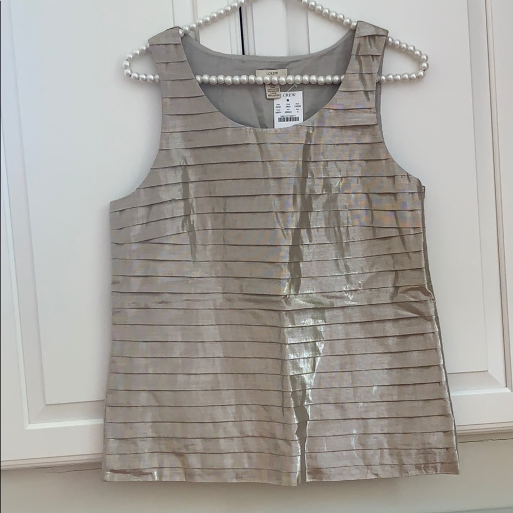 NWT J CREW metallic tank top size 4